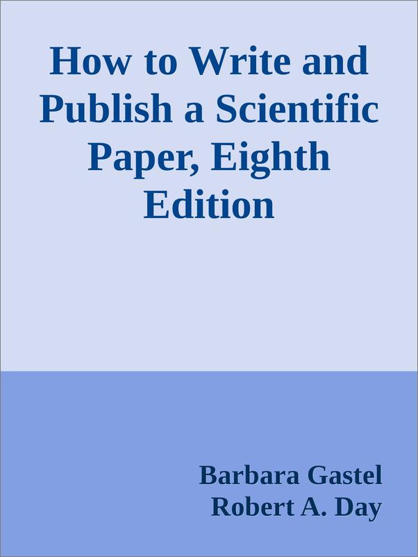 书籍《HowtoWriteandPublishaScientificPaper,Eig.epub》 - 插图1