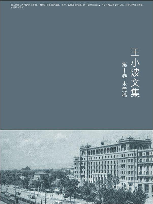 书籍《王小波全集.第十卷》 - 插图1