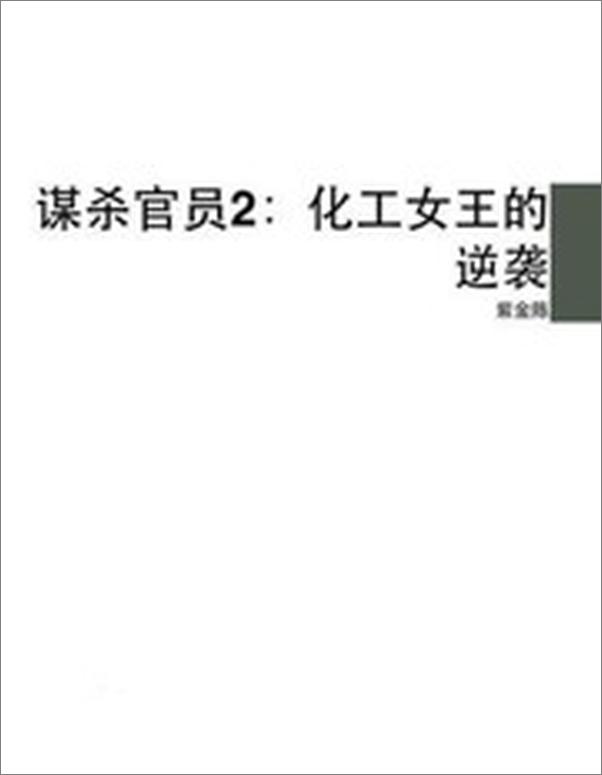 书籍《谋杀官员2：化工女王的逆袭》 - 插图1