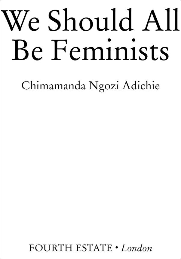 书籍《WeShouldAllBeFeminists》 - 插图1