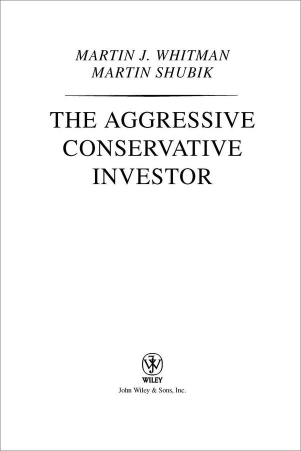 书籍《TheAggressiveConservativeInvestor》 - 插图1